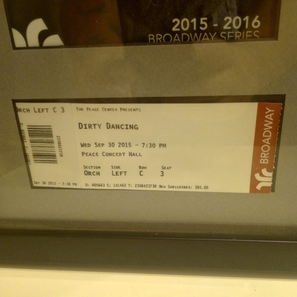 Dirty Dancing Framed Playbill and Ticket Peace Center 2015/2016 - Picture 4 of 6